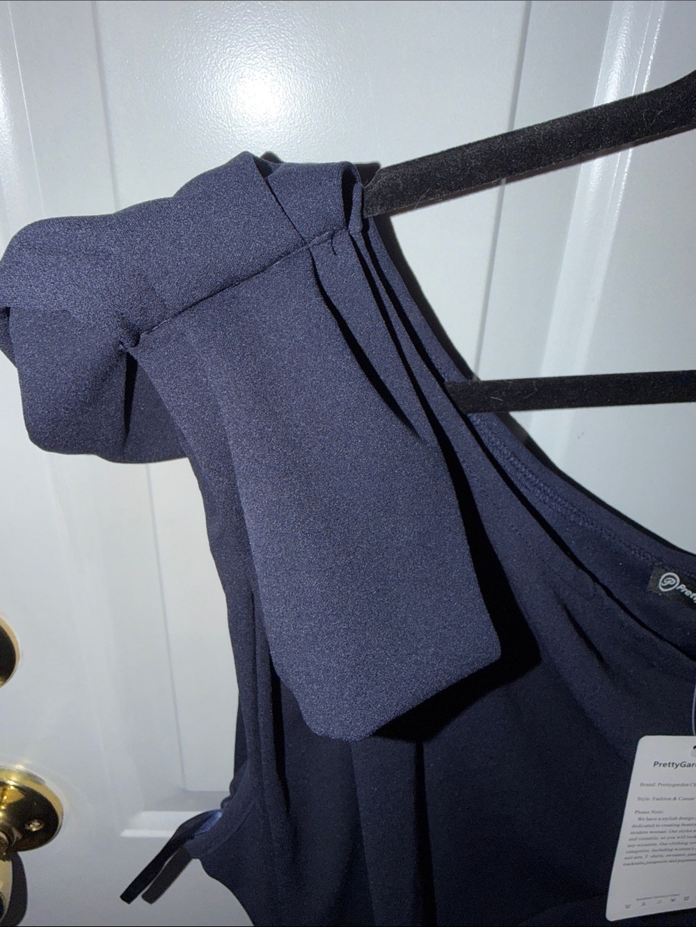 One-Shoulder Dress in Navy - Picture 8 of 10